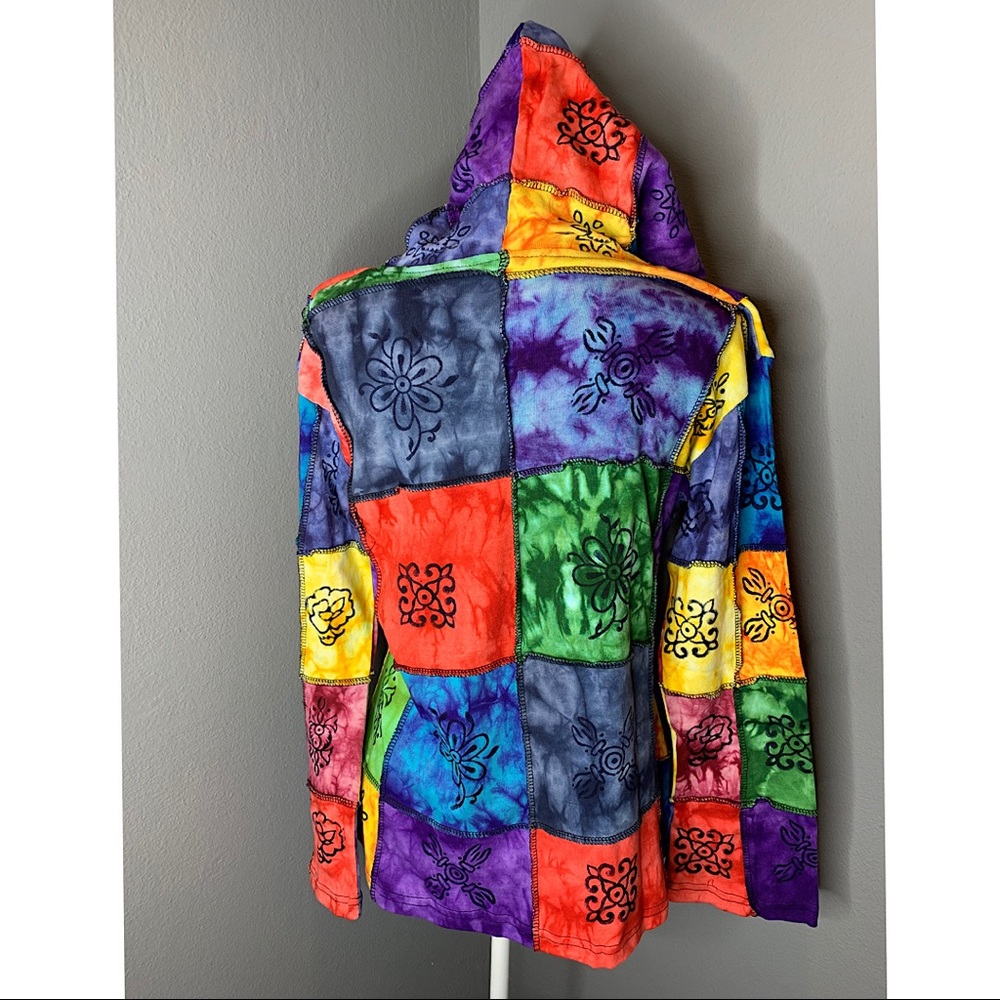 New! Hoodie Zip Boho Hippie Spooky Festival MED - Picture 2 of 3
